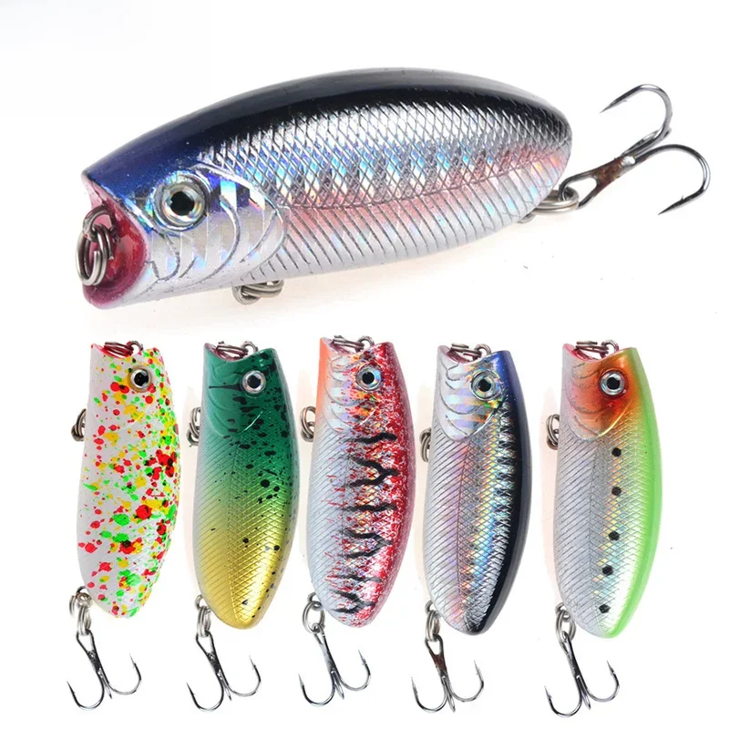 Leurres de pêche Topwater Popper, appâts artificiels durs, matériel de pêche en plastique Minnow, Wobblers, 5 documents, 5.5cm, 10.4g, 1 pièce