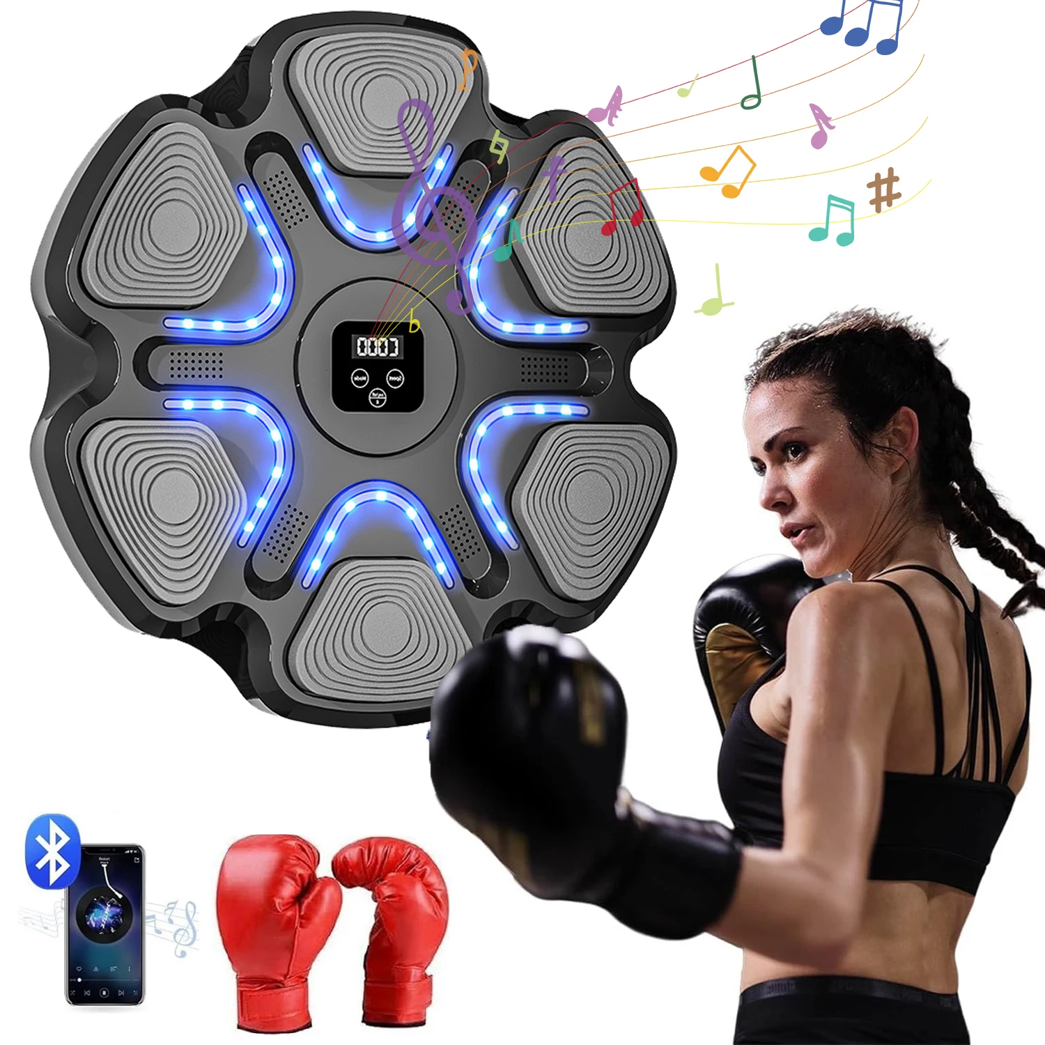 Macchina da boxe musicale intelligente per adulti/bambini Sport Fitness Boxe treno Esercizio