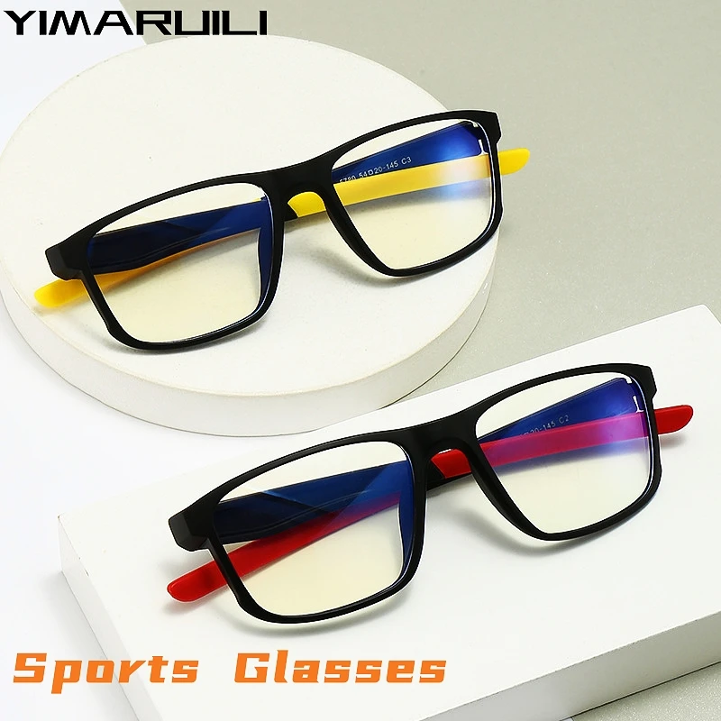 

YIMARULI Ultra-light Square Flexible TR90 Large Cycling Eyewear Women Comfortable Optical Prescription Sports Glasses Men TR5780