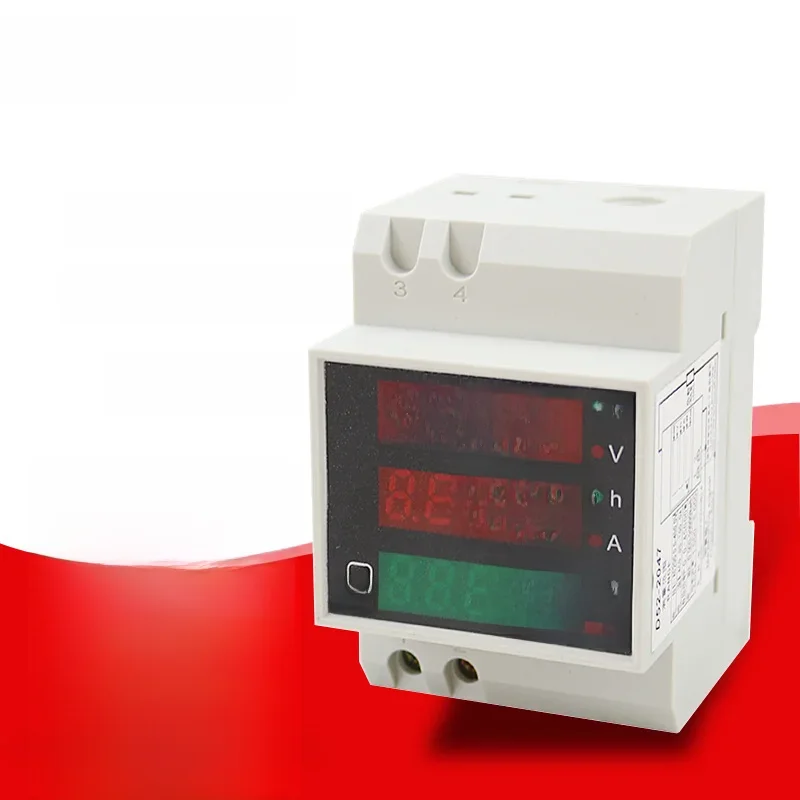 D52-2047 Woltomierz mocy Wielofunkcyjny miernik elektryczny Mierniki na szynę Din Miernik zużycia energii AC200V-450V — zdjęcie 2
