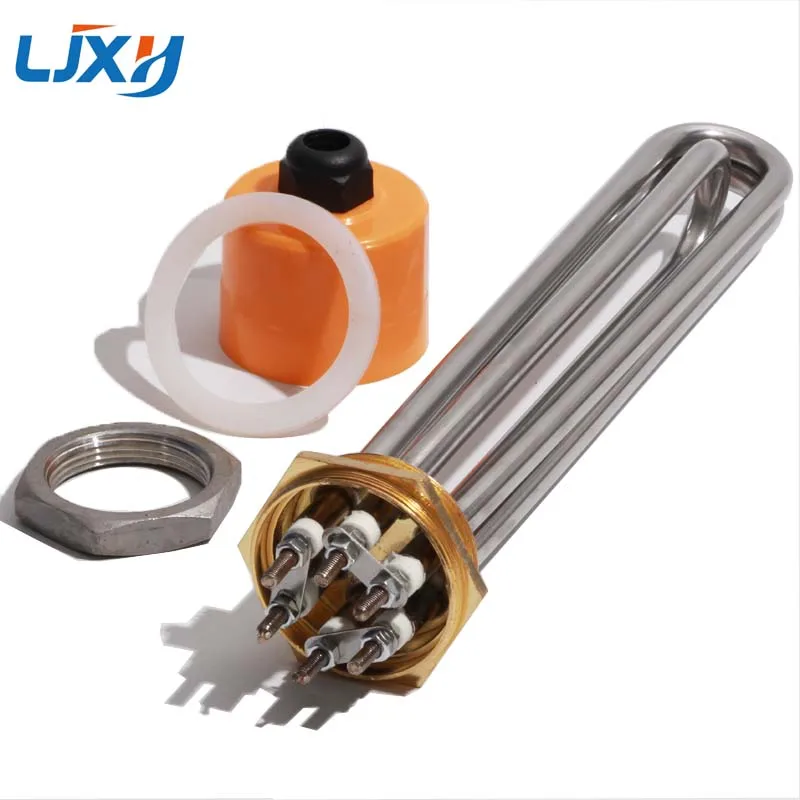 LJXH DN50(2 BSP) Tubular Electric Water Heater Element 304 Stainless Steel with Copper Thread 220V/380V 3KW/6KW/9KW/12KW