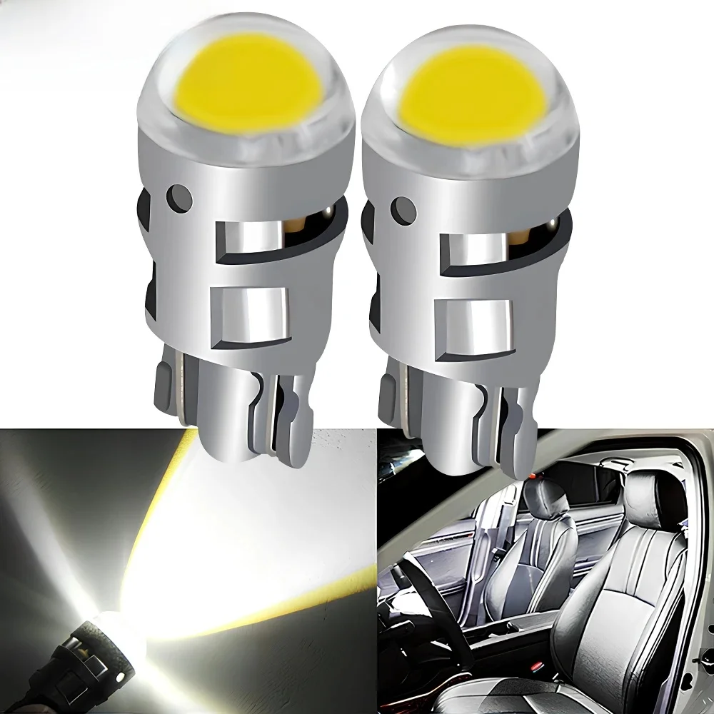 Lampe de Signalisation existent T10, Ampoule COB W5W, pour Porte de Voiture, Lumière de Lecture, Dégagement Nik, Paupières de Secours, Plaque de Planificateur, 2X