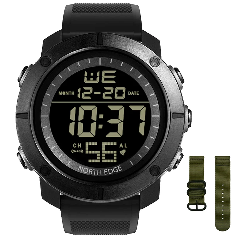 NORTH EDGE Herren Digitaluhren Armee Militär Weltzeit Alarm Sport Stoppuhr Für Männer Wasserdicht 50 Mt Armbanduhr 2022 Relogios