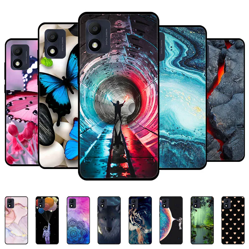 Capa de Silicone TPU Macia Preta para Alcatel 1B 2022 (Modelos 5031D, 5031G) - Capa Protetora Bumper para Celular de 5.5 polegadas