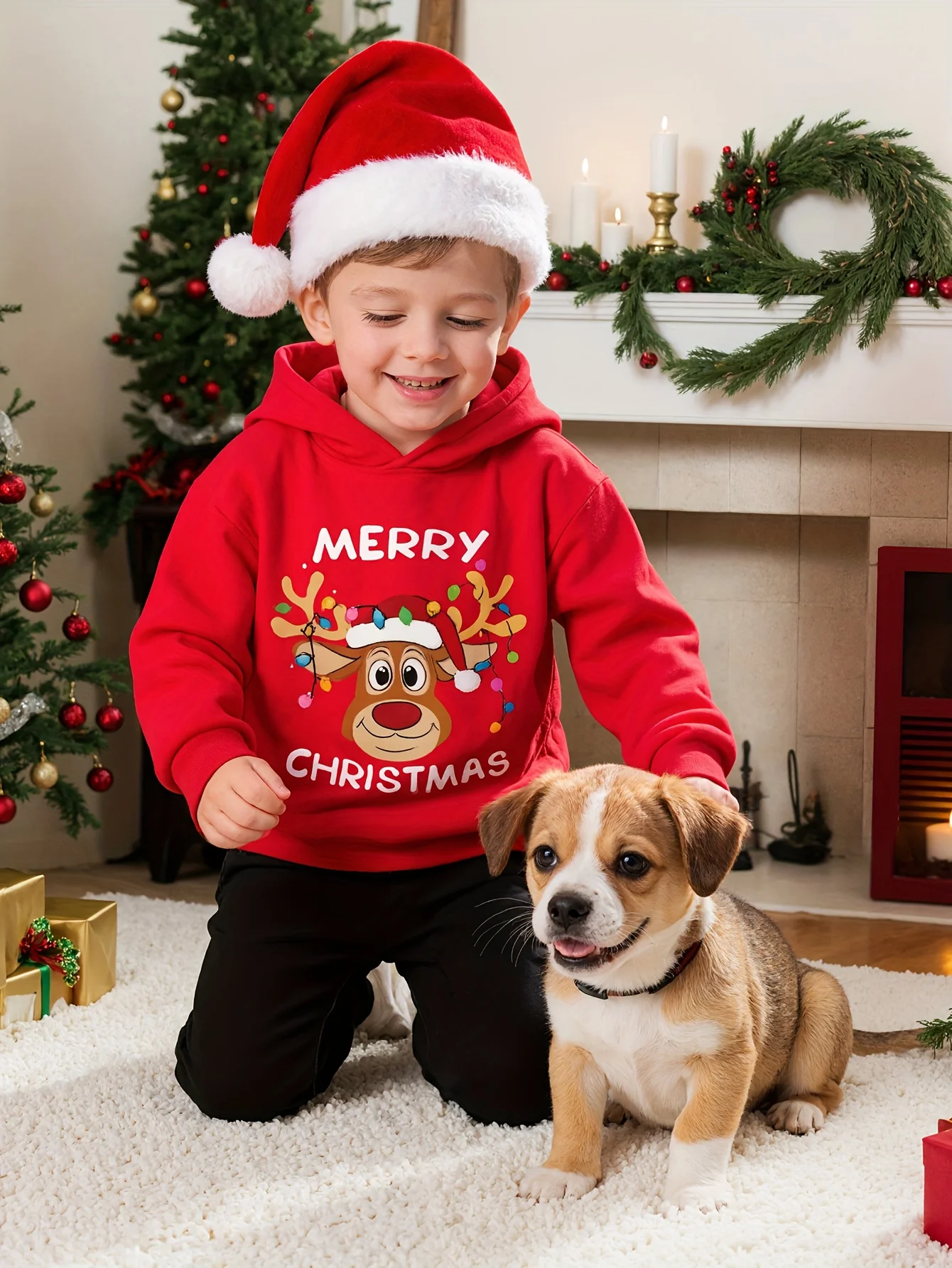 Kids Clothes Boys Hoodies Long Sleeve 3D Christmas Print Festive Atmosphere Girls Clothes Kids Spring Fall Tops Boys Clothing