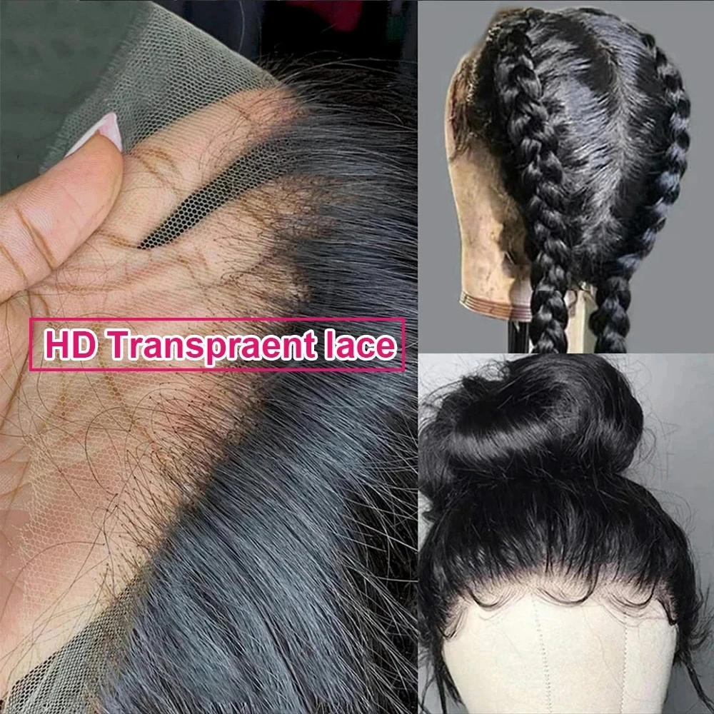 360 parrucca piena del merletto capelli umani Pre pizzicati 250 densità parrucche dei capelli umani onda del corpo 13x6 HD parrucca frontale del merletto parrucca Glueless capelli umani