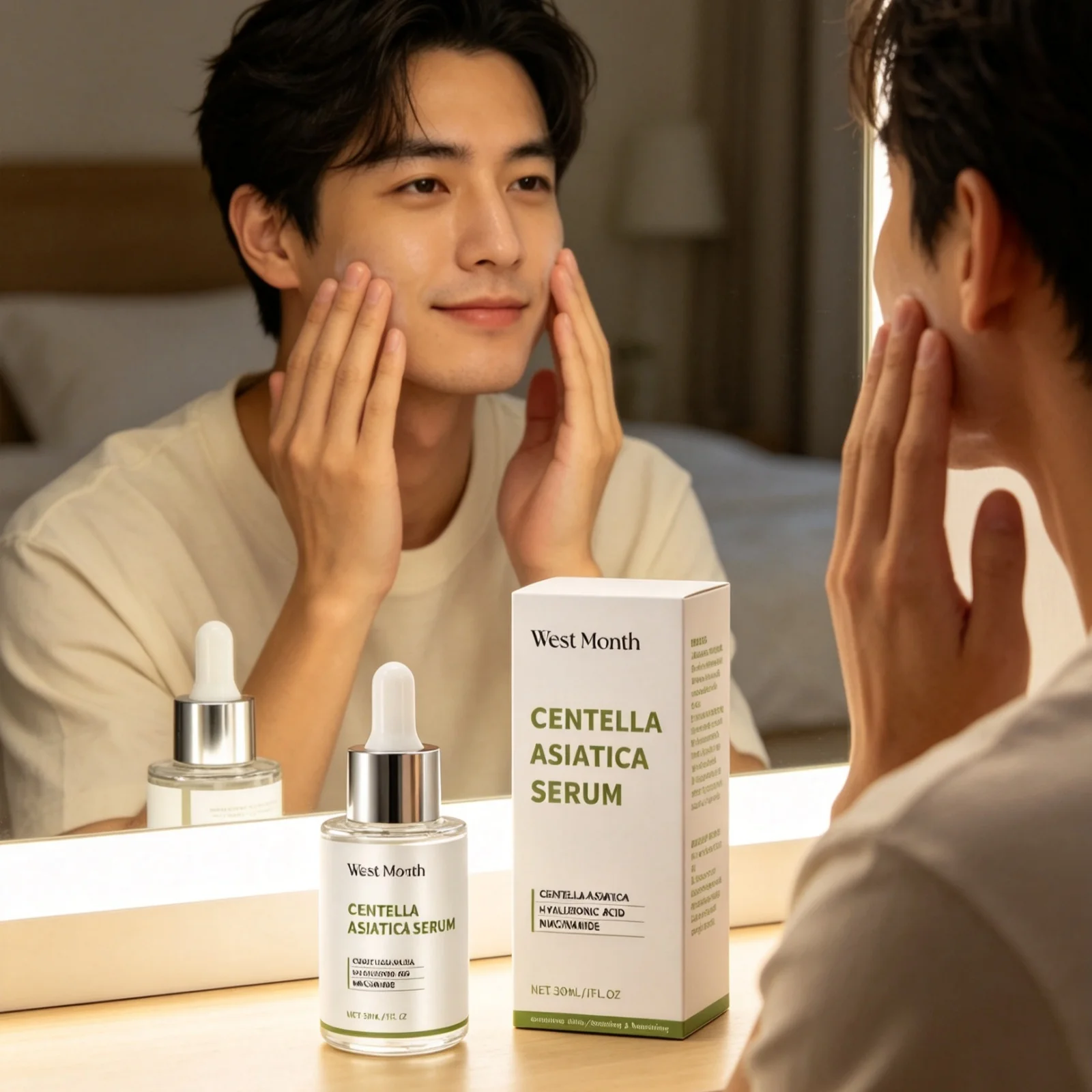 West Month Centella Asiatica Serum Deep Hydration Even Out Skin Tone Repair Damaged Skin Boost Elasticity Soothing Facial Serum