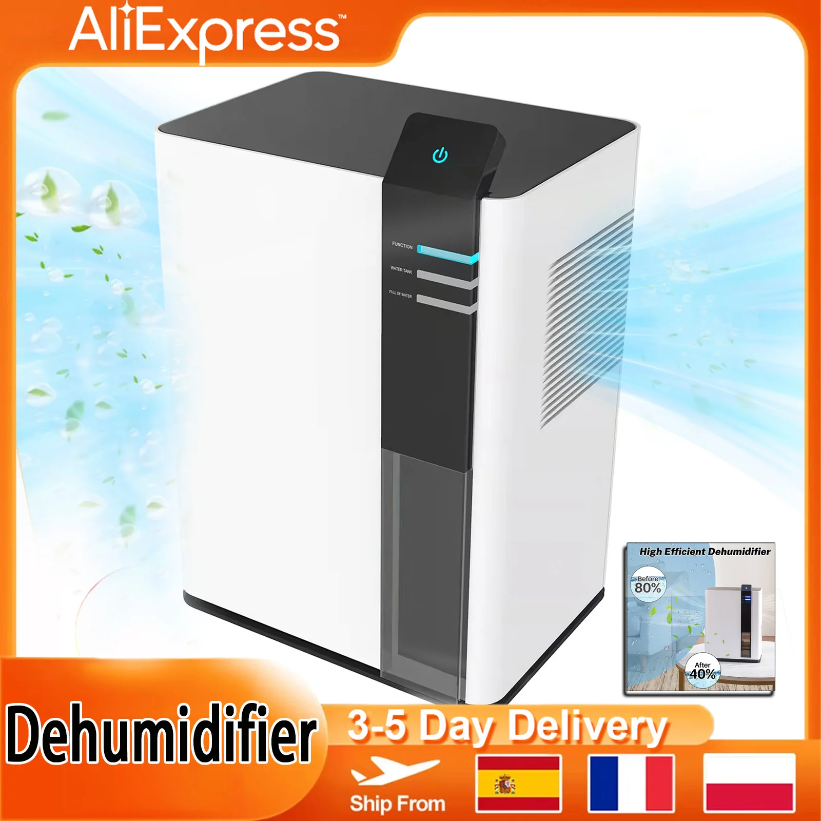 Visueller Wassertank Elektro-Luftent feuchter Multi-Kapazität für feuchte Kondensation sform Gerüche Abtauen tragbaren leisen Luft trockner