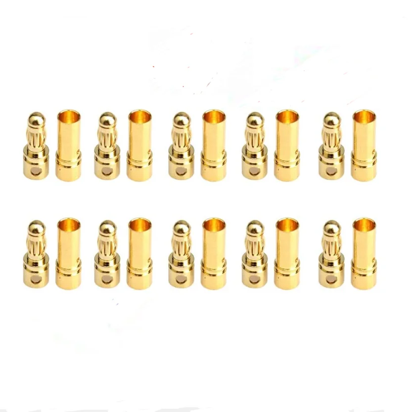 10 pairs 2.0mm/3.0mm/3.5mm/4.0mm Gold Plated Bullet Banana Plug Connector for RC brushless motor ESC