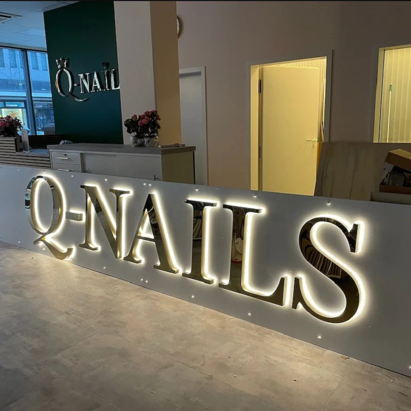 

Custom 3D Metal Letters Business Logo Illuminated Sign Backlit Metal Sign Outdoor Used Custom LED Company Metal Led sign