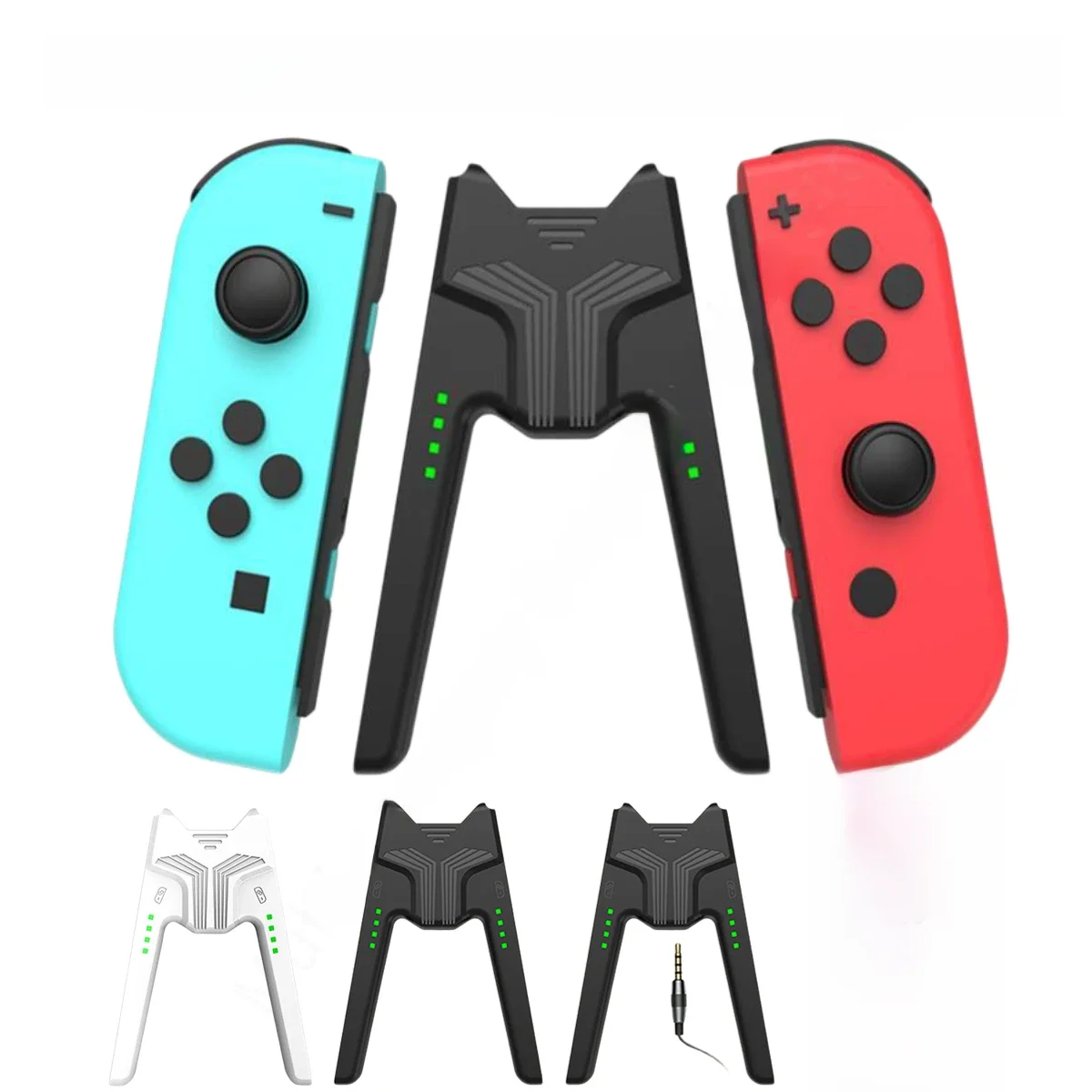 Jogo de Carregamento Dock Grip com Porta Tipo-C, Indicador LED para Nintendo Switch, Joy Con,