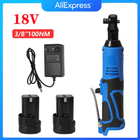 18V Impact Wrench Cordless Rechargeable Electric Wrench 3/8 Inch Right Angle Ratchet Wrenches Impact Driver Power Tool