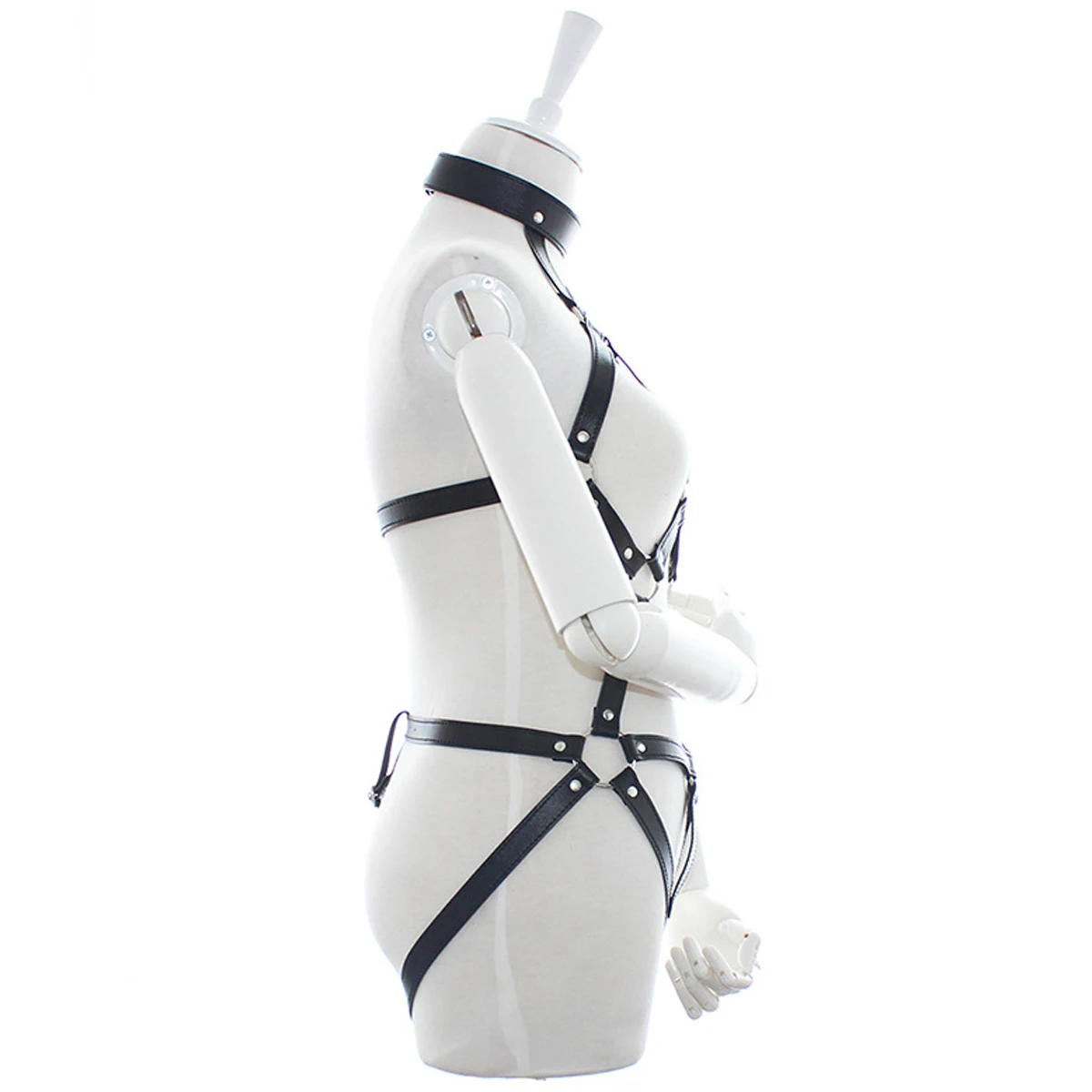 مثلث مثير للفتيات حزام كامل الجسم من الجلد الصناعي