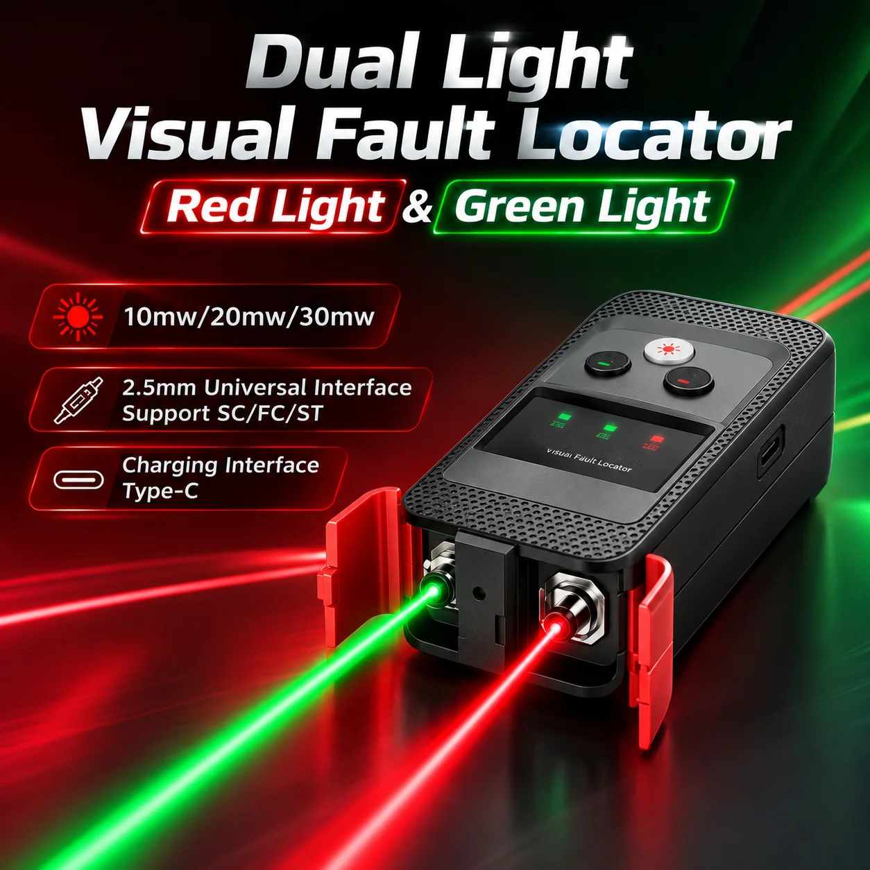 Visual Fault Locator 10mW/20mW/30mW  VS11  Red Light Pen Tester, Green Light Pen  VFL Fiber Visual Fault Tester Rechargeable