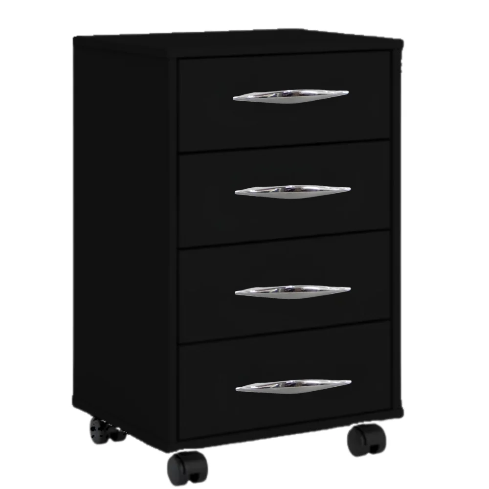 Office Drawer With Four Drawers Black Wheels