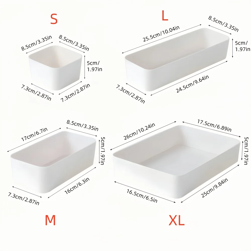 7pcs Set of Drawer Organizers, Designed to Separate Cosmetics And Skincare Products on Your Vanity, Suitable for Drawers of All Sizes, Desk & Drawer Organizer for Home Storage