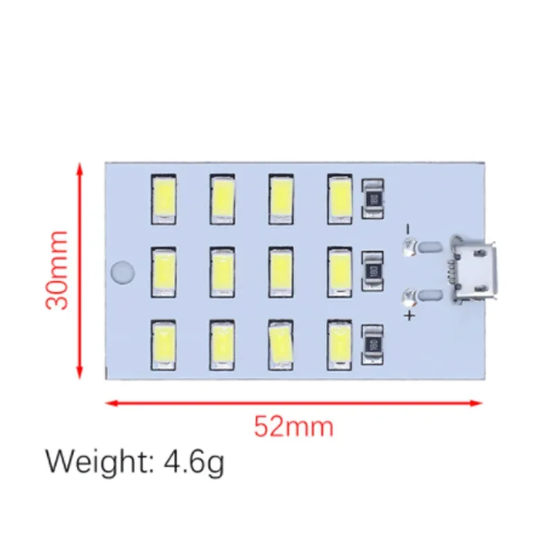 10pcs high quality 5730 smd 5V 430mA~470mA White Mirco Usb 5730 LED lighting panel USB mobile light Emergency light night light