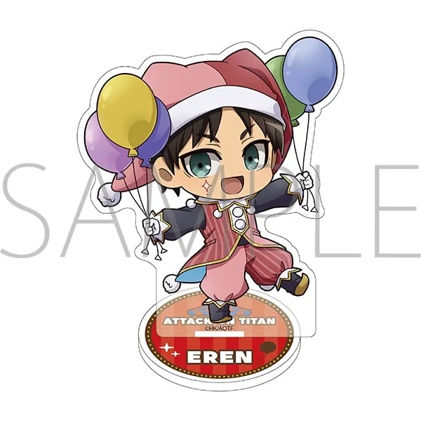Attack on Titan Acrylic Stand Eren Yeager Levi Ackerman Chibi Anime Figure Jester Circus Desktop Decor Fans Gift Keychain