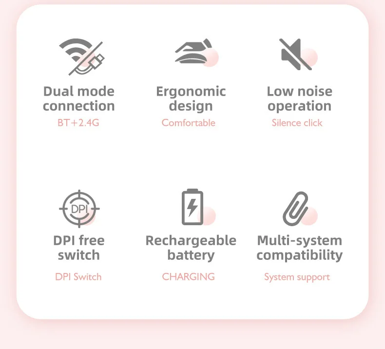 

Wireless Rechargeable Mouse Single Mode Silent Button Portable Laptop Desktop Office Gaming Computer Home Use Device