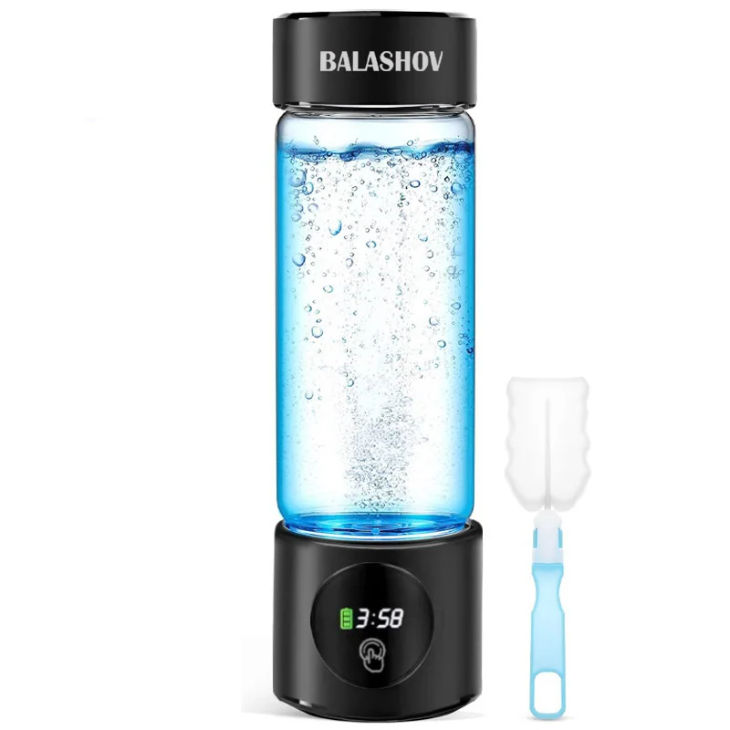 Butelka generująca wodę wodorową 460ml z technologią SPE+PEM, podwójna komora + PPB & Wyświetlacz Czasu + Urządzenie do inhalacji wodoru H2 — 2