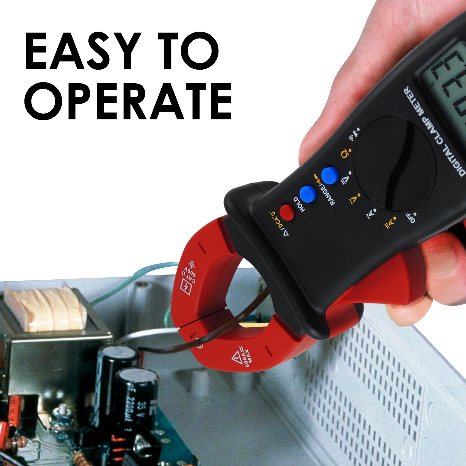 عالية الجودة الرقمية المشبك متر تيار مستمر التيار المتناوب الجهد الحالي المقاومة ديود المتعدد قياس صفر وظيفة شاشة الكريستال السائل #3