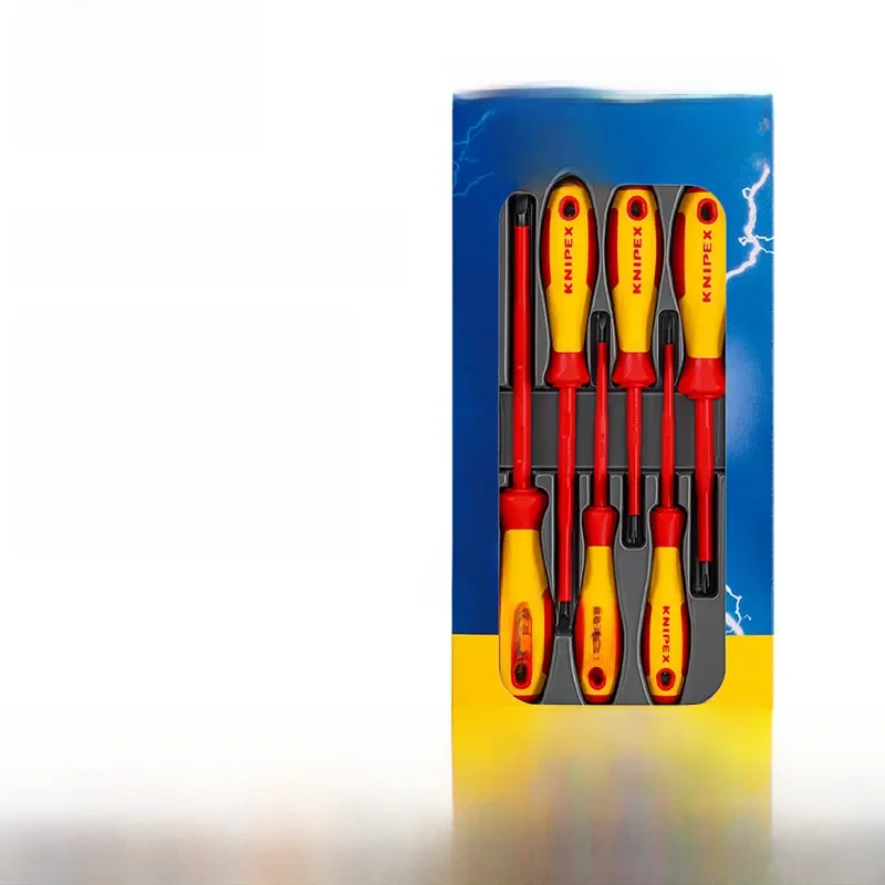 KNIPEX 00 20 12 V01 1000V VDE-test Insulated Screwdriver Set 4Piece Slotted Screws 2Piece Cross Recessed Screws Phillip PH1 PH2