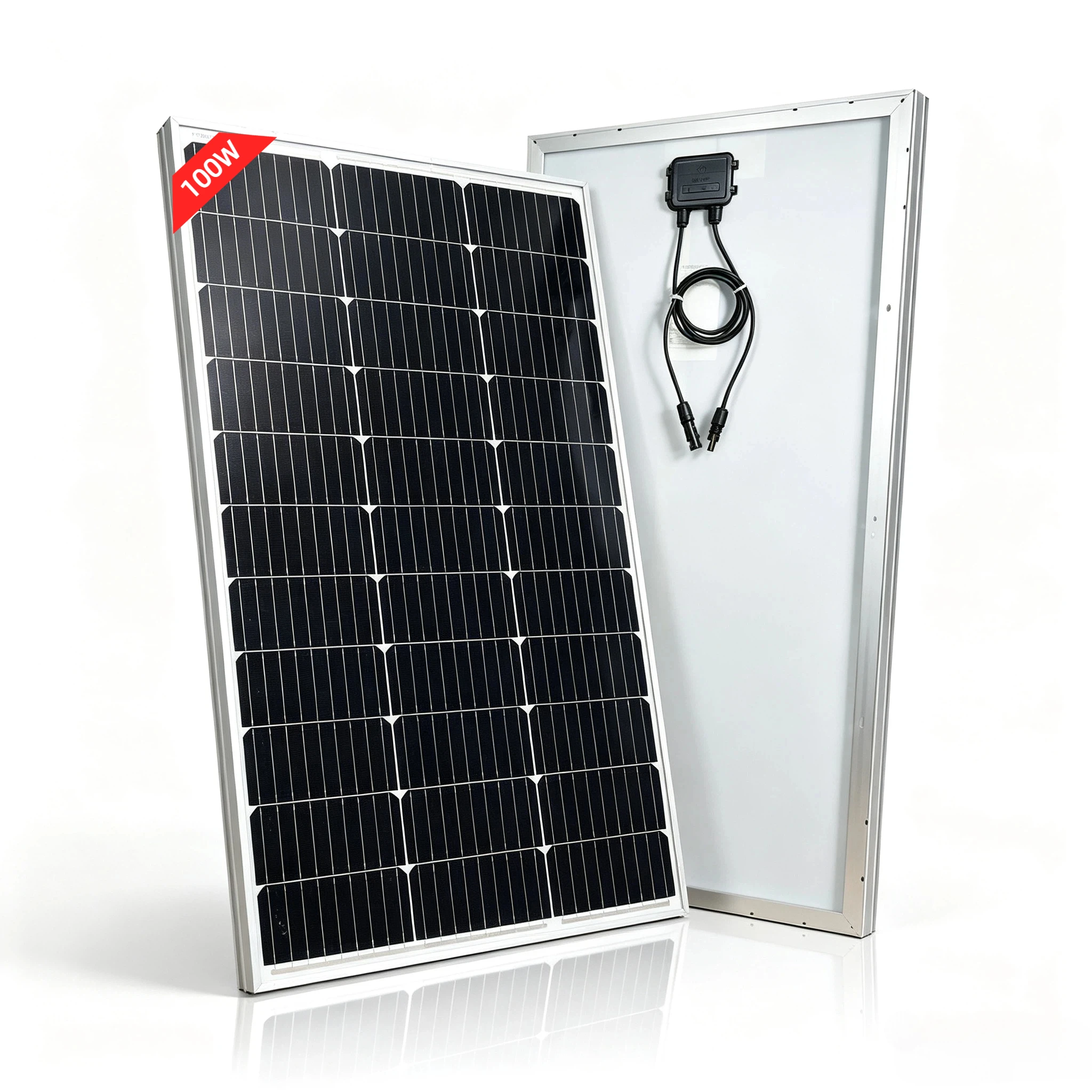 100W Temperglas-Solarmodul, hocheffizient, tragbare PV-Module, 100 Watt, wasserdicht, für 12V-Batterien, Wohnwagen, Wohnmobile, Boote, Yachten, Marineanwendungen, Hausdächer