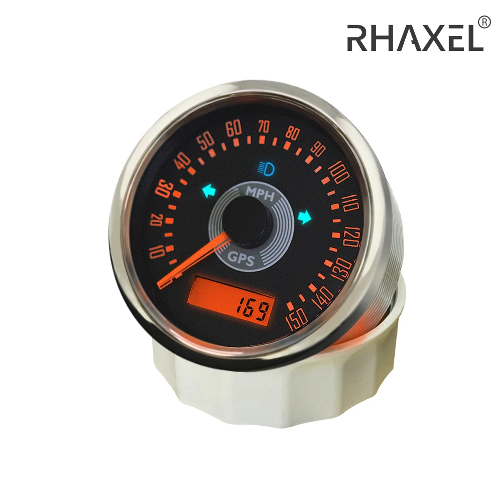 

RHAXEL 85mm Auto GPS Speedometer Odometer MPH KM/H Speedo with Red Yellow Backlight 9-32V