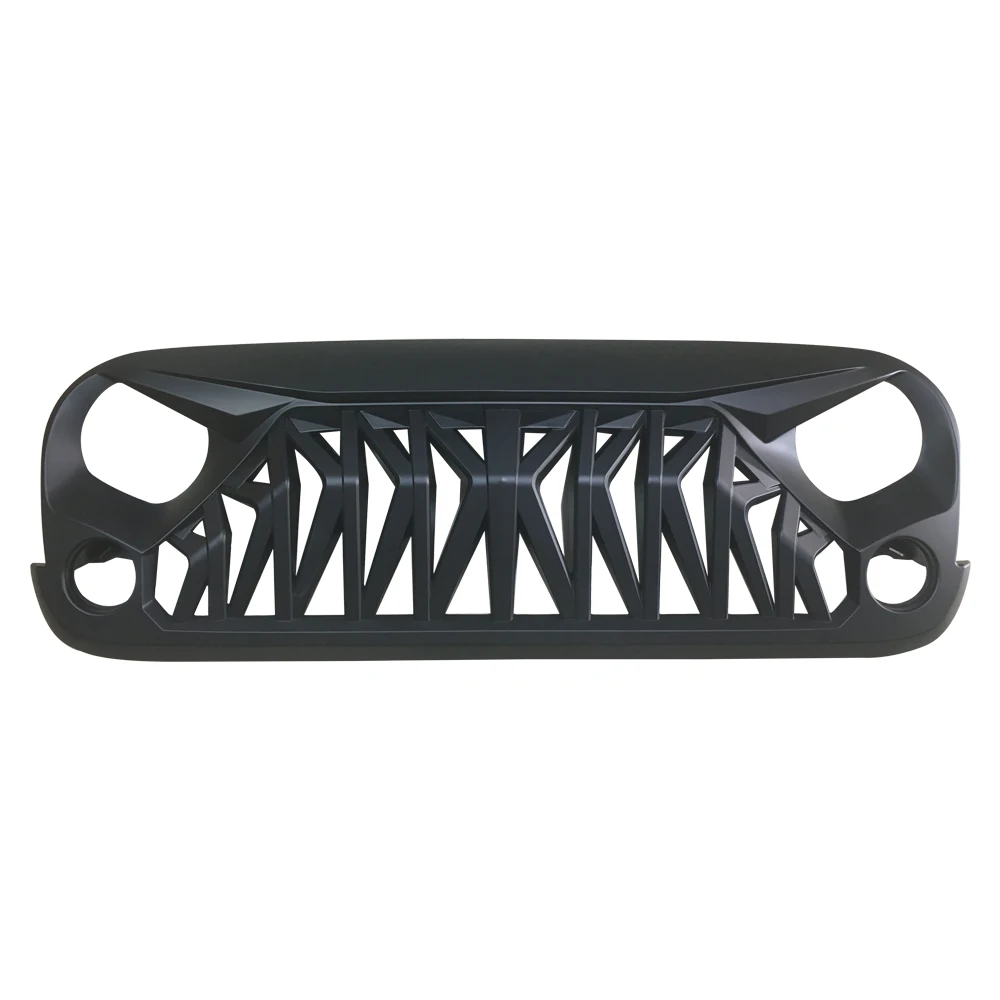 SXMA Armor Grille Gladiator Front Grille Black Angry Front Grill Gladiator ABS for Jeep Wrangler JK 2007-2017 J347