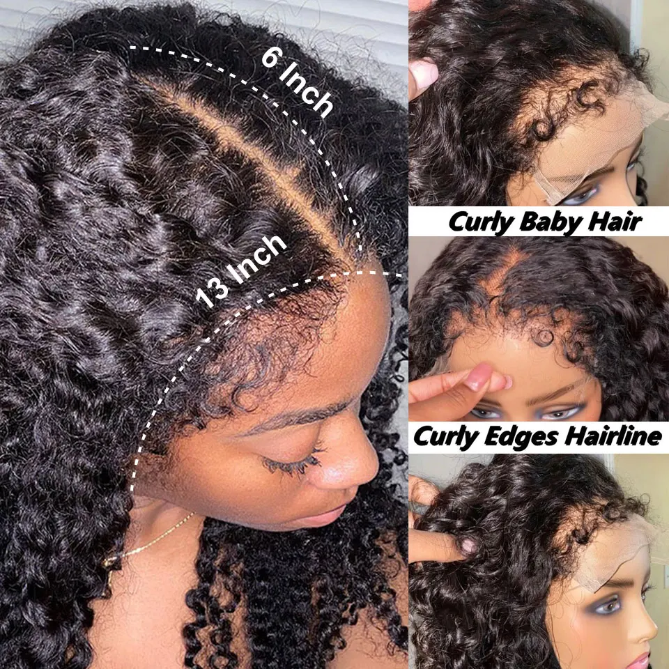 Water Deep Wave Frontal Wig Glueless 13x6 13x4 Hd Transparent 4c Edges Lace Front Wigs For Women Curly Human Hair Wig On Sale