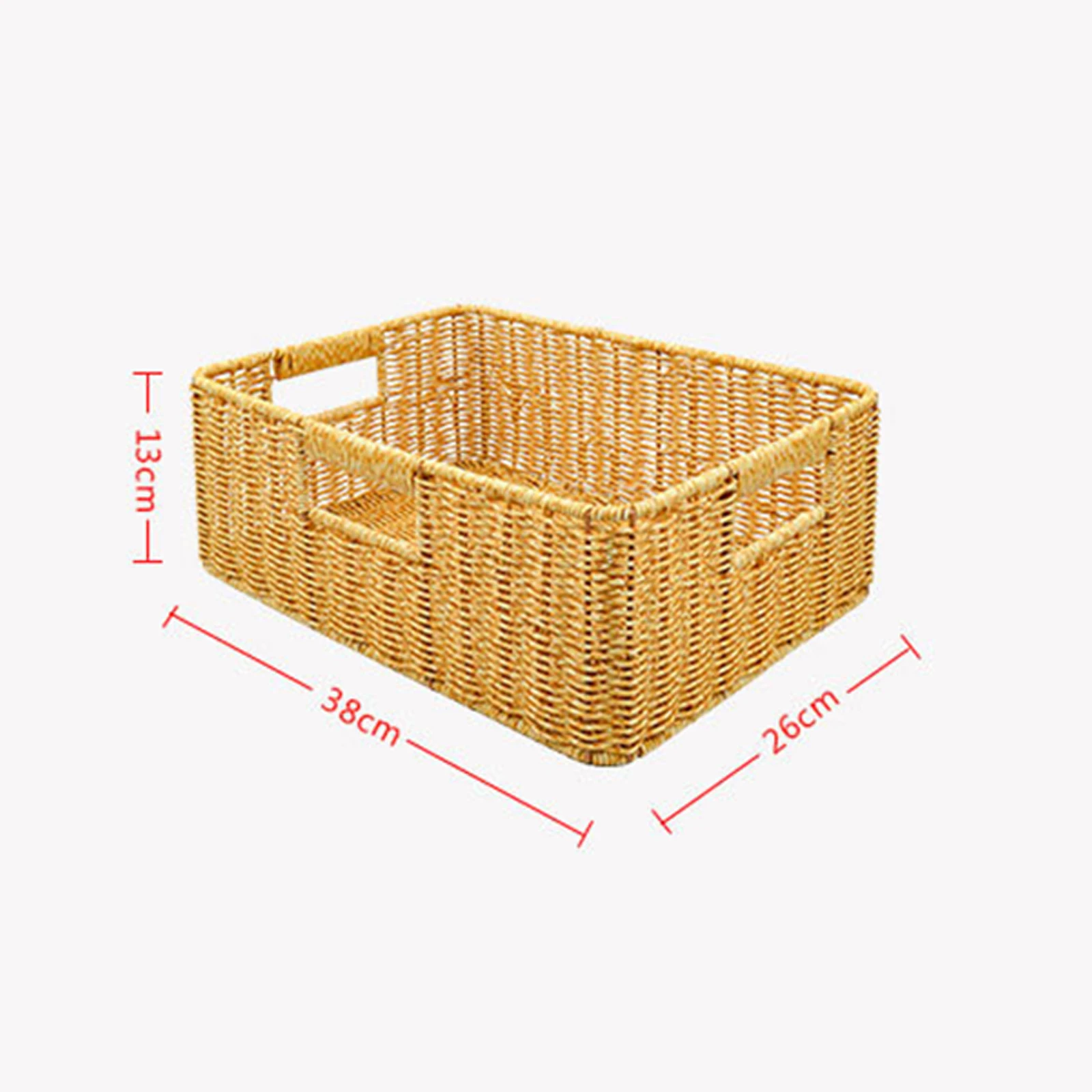 Rattan Storage Basket Serving Organizer Hand Woven Container Storage Bin for Kitchen Household Living Room Farmhouse