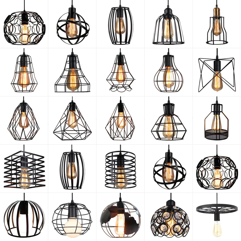 

Modern Pendant Lamp Vintage Industrial Led Ceiling Hanging Light Shade Chandelier Living Room Kitchen Lights Lighting Fixture