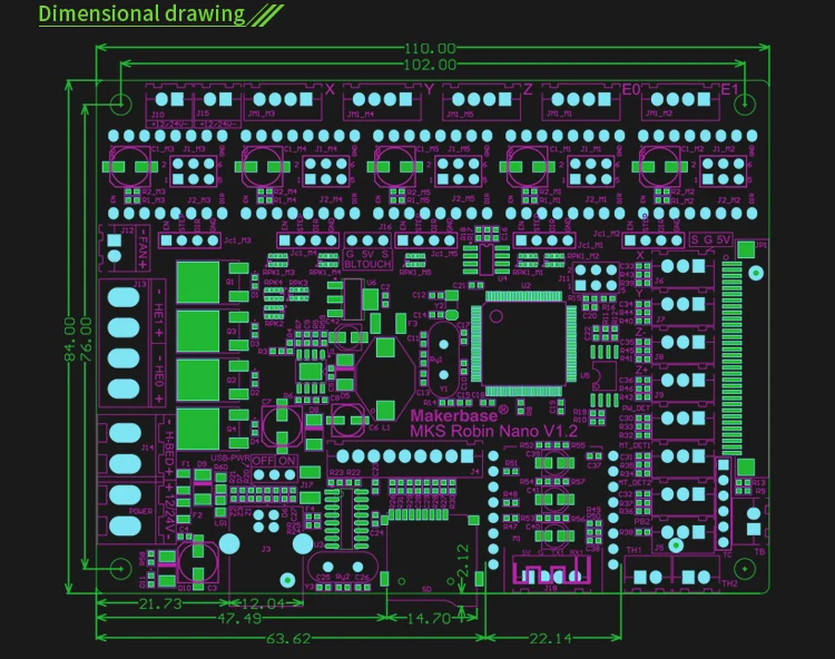 MKS 3D-Drucker-Board STM32 MKS Robin Nano Board V1.2 Hardware Open Source (Unterstützt Marlin2.0) mit 3,5-Zoll-Touchscreen – Detail 4