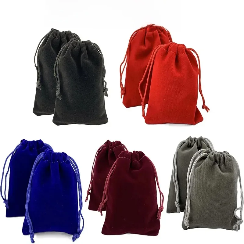 Sacs à cordon en velours, 10/5/2 pièces, sacs cadeaux en Satin, pochettes à bijoux en tissu velours, sac à cordon pour cadeaux de mariage, sac de noël 5-5CM