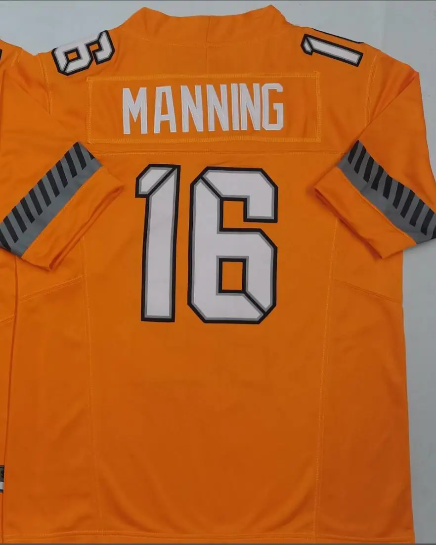 2025 TENNESSEE 16 Peyton Manning Белый Черный Оранжевый Футбол колледжа Волонтеры Сшитый Джерси Прямая поставка