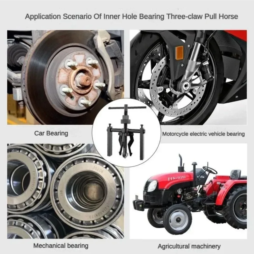 Car Inner Bearing Puller Gear 3-Jaws Extractor Heavy Duty Auto Repair Hand-Held Removal Tool Car Jaw Bearing Puller