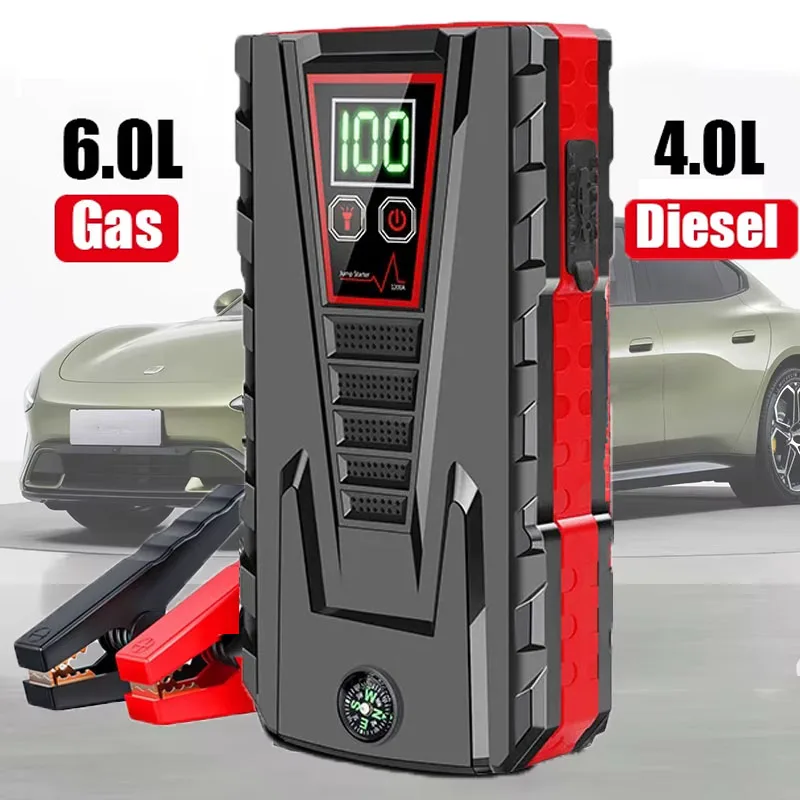 Image of OWJHE Auto-Starthilfe, 2500 A, tragbare Powerbank, Autobatterie-Booster, 12 V, Auto-Startgerät für Benzin, 6,0 l, Diesel, 4,0 l