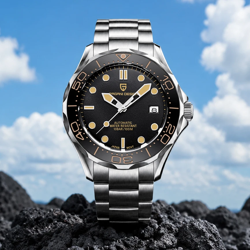 PAGANI DESIGN 2026 New Men's Watches 007 Luxury Mechanical Automatic Watch Men Diving Waterproof Man AR Sapphire Luminous Clock Local Shipping