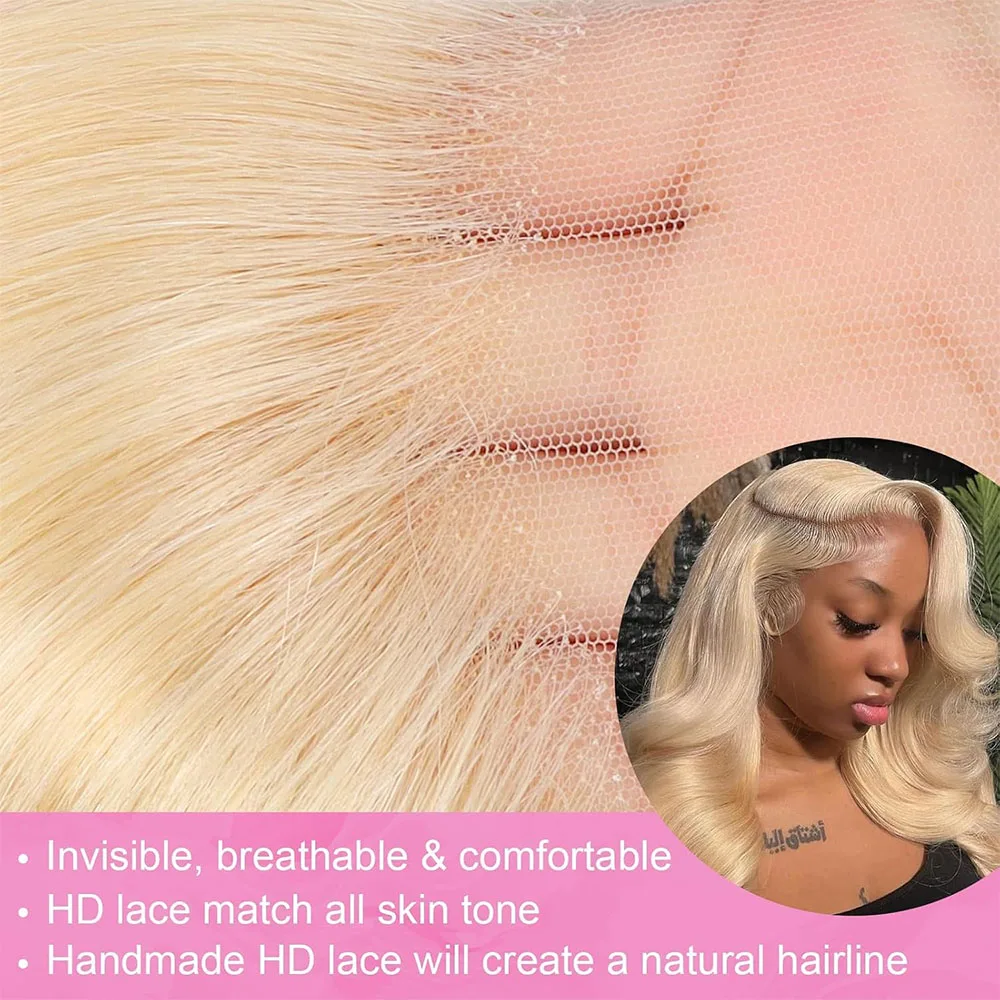 Wig Rambut Manusia Honey Blond Body Wave 613 13X4 13X6 HD Lace Frontal Wig Remy Wet And Wavy Lace Front Wig Rambut Manusia Untuk Wanita
