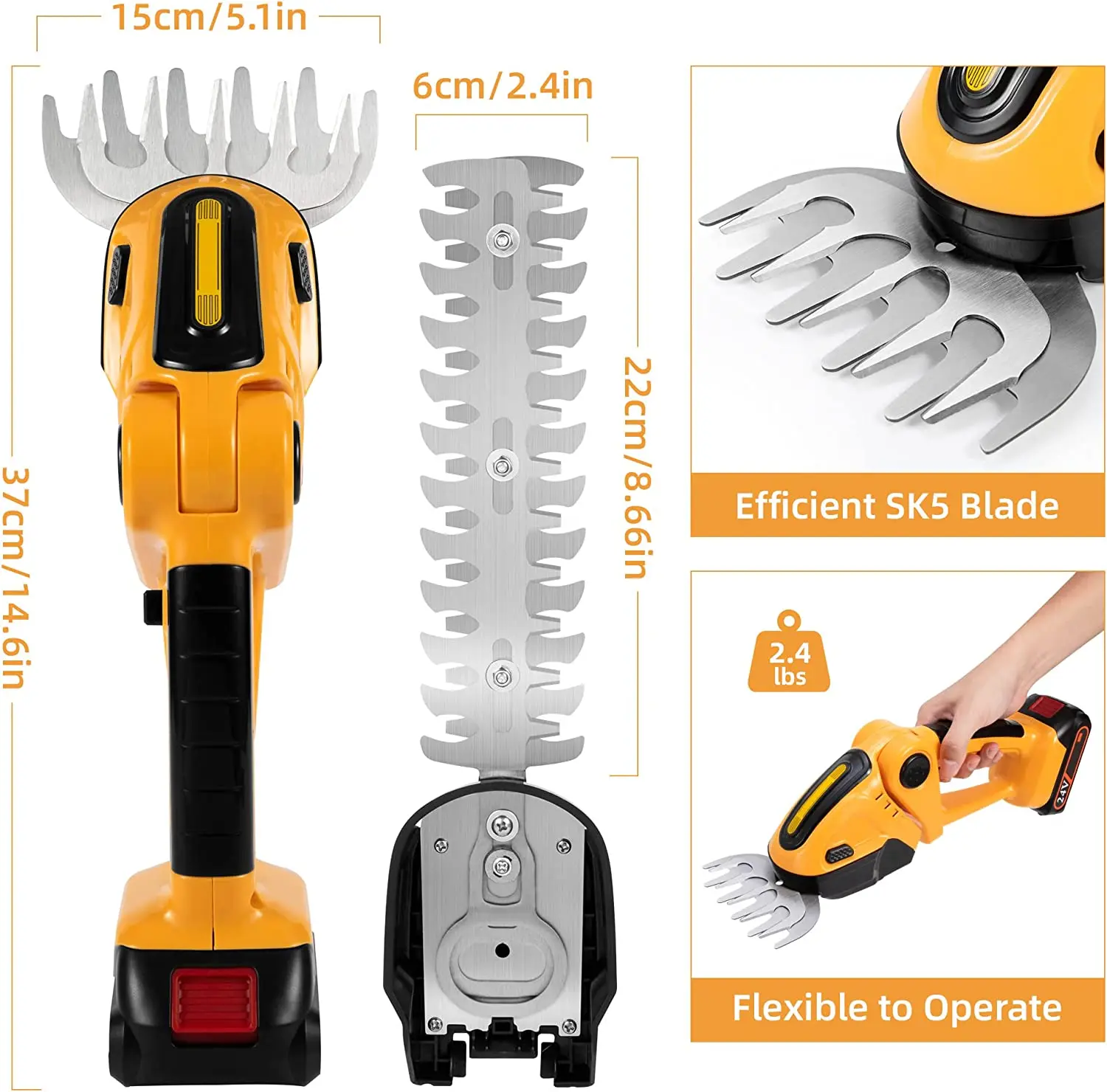 1 IN 1 Cordless Electric Hedge Trimmer 20000RPM Rechargeable Handheld Household Shrub Weeding Pruning Mower Garden Tools