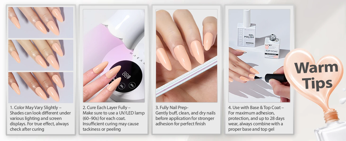 Makartt Pastel Gel Nagellack-Set, 6 Farben, 15 g, One N'Done, Rosa, Blau, Lila, Gelb, Grün, UV-Nagelkunst, Manikürezubehör – Detail 13