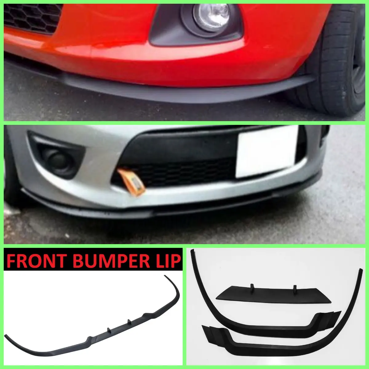 For Mazda 2 2011-2014 CUPRA R FRONT SPOILER BUMPER LIP Euro Spoiler Lip Universal 3 pcs Body Kit Splitter Car Accessories Style