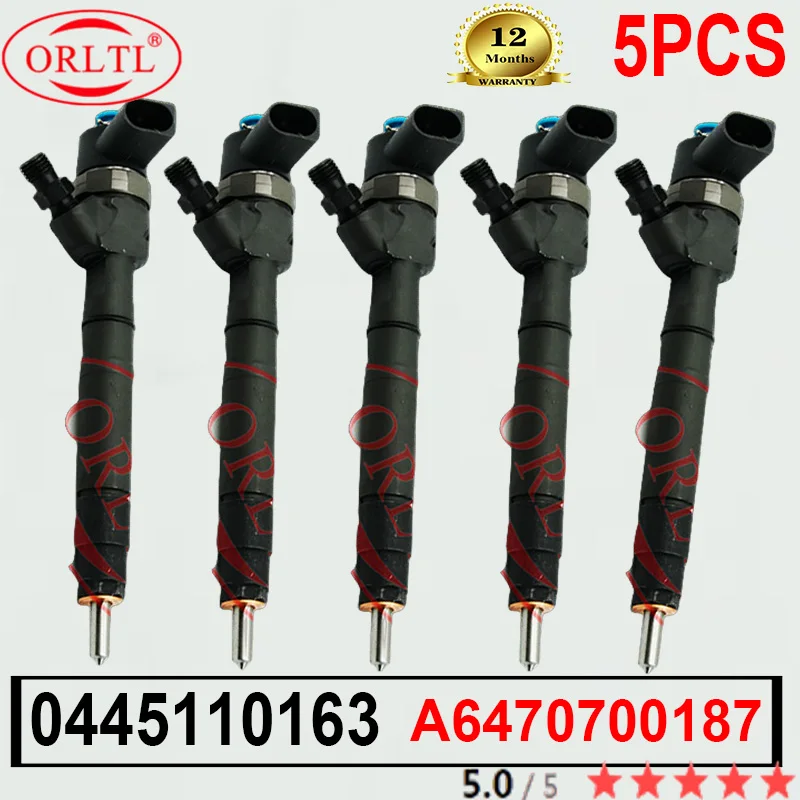 

5PCS NEW 0445110163 6470700187 Auto Fuel Injector A6470700187 0 445 110 163 0986435109 05137297AA for Mercedes Benz