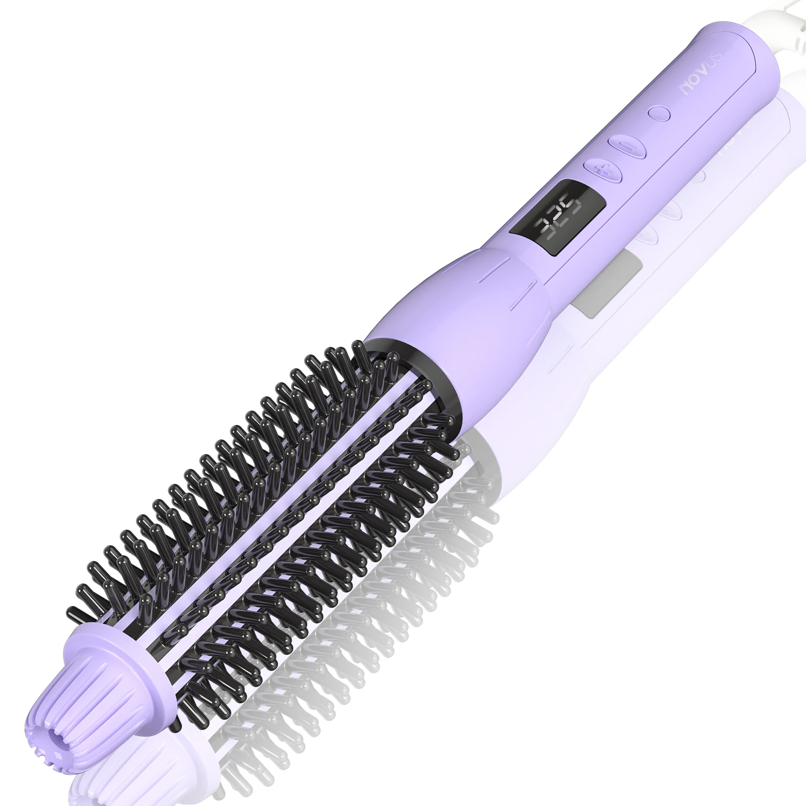 1 Inch Ionic Hair Curling Brush Anti-Scald Cool Touch Bristles Auto Shut Off Curling Comb Styling Tool For All Hair Types Home Salon Travel