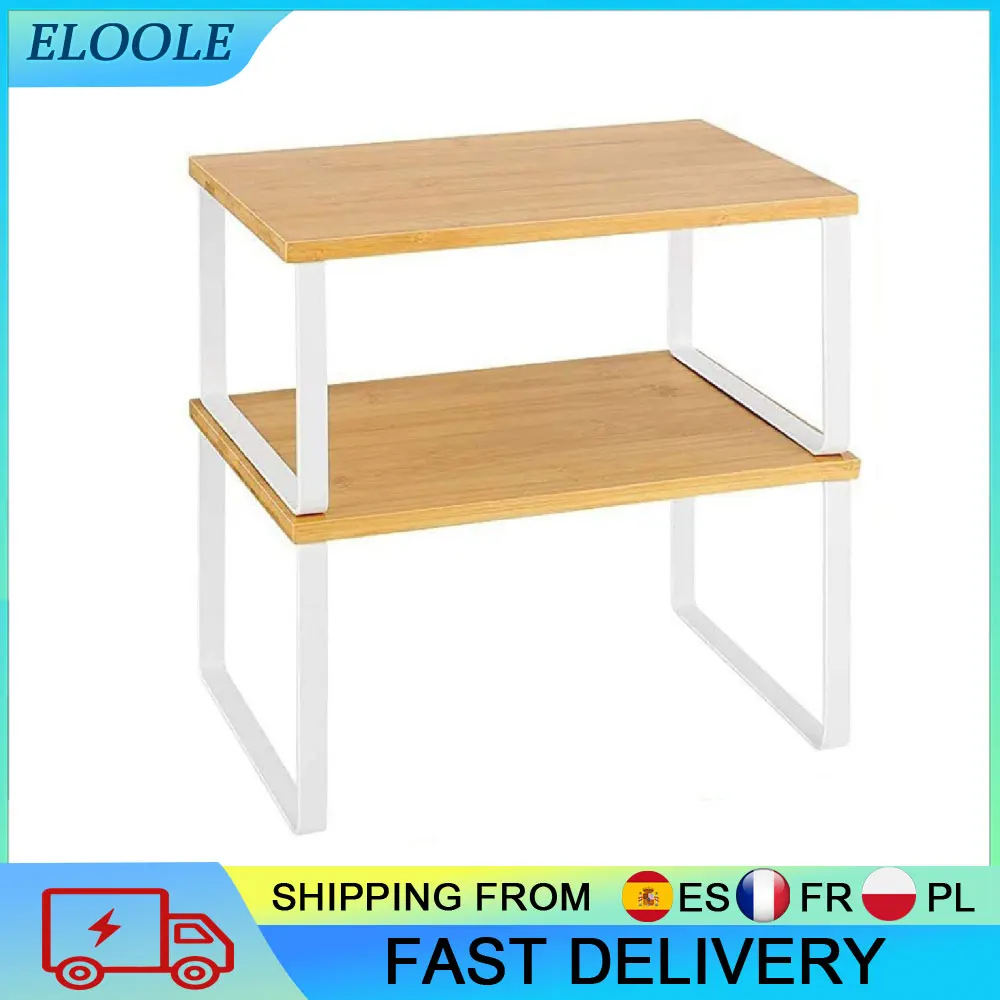 Étagère de comptoir multifonctionnelle en bois et métal, empilable et détachable, combinaison flexible, étagère de rangement de cuisine, capacité de charge de 6 kg, pour le rangement des articles divers dans le salon