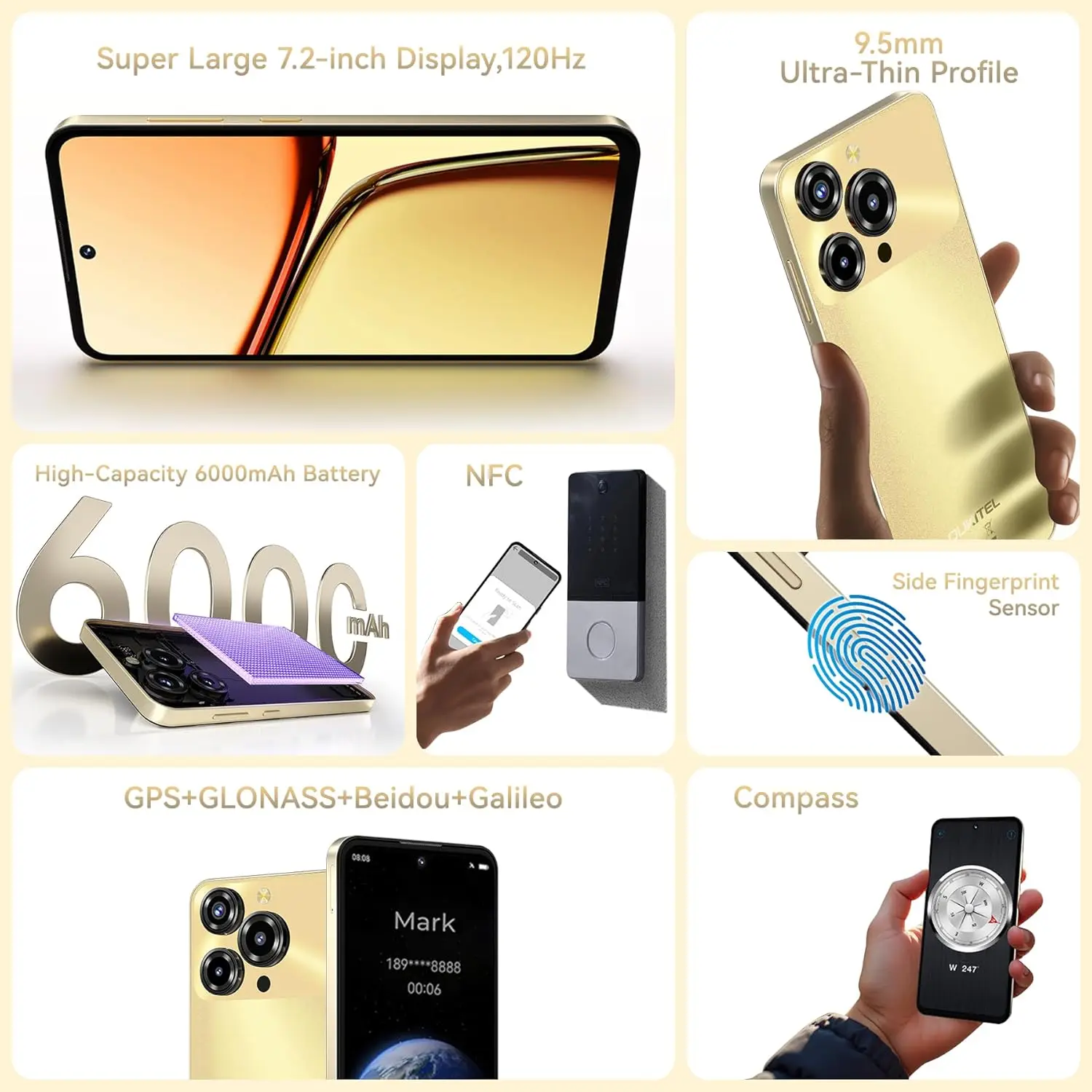 OUKITEL C69 4G [2025] Unlocked Cell Phones, Android 15 Smartphone 