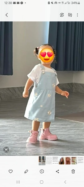 Summer Hot Baby Strap Dress Cute StyleFlower Embroidery Strap Dress Toddler Baby 0-3 Y Loose Clothes with Pockets photo review