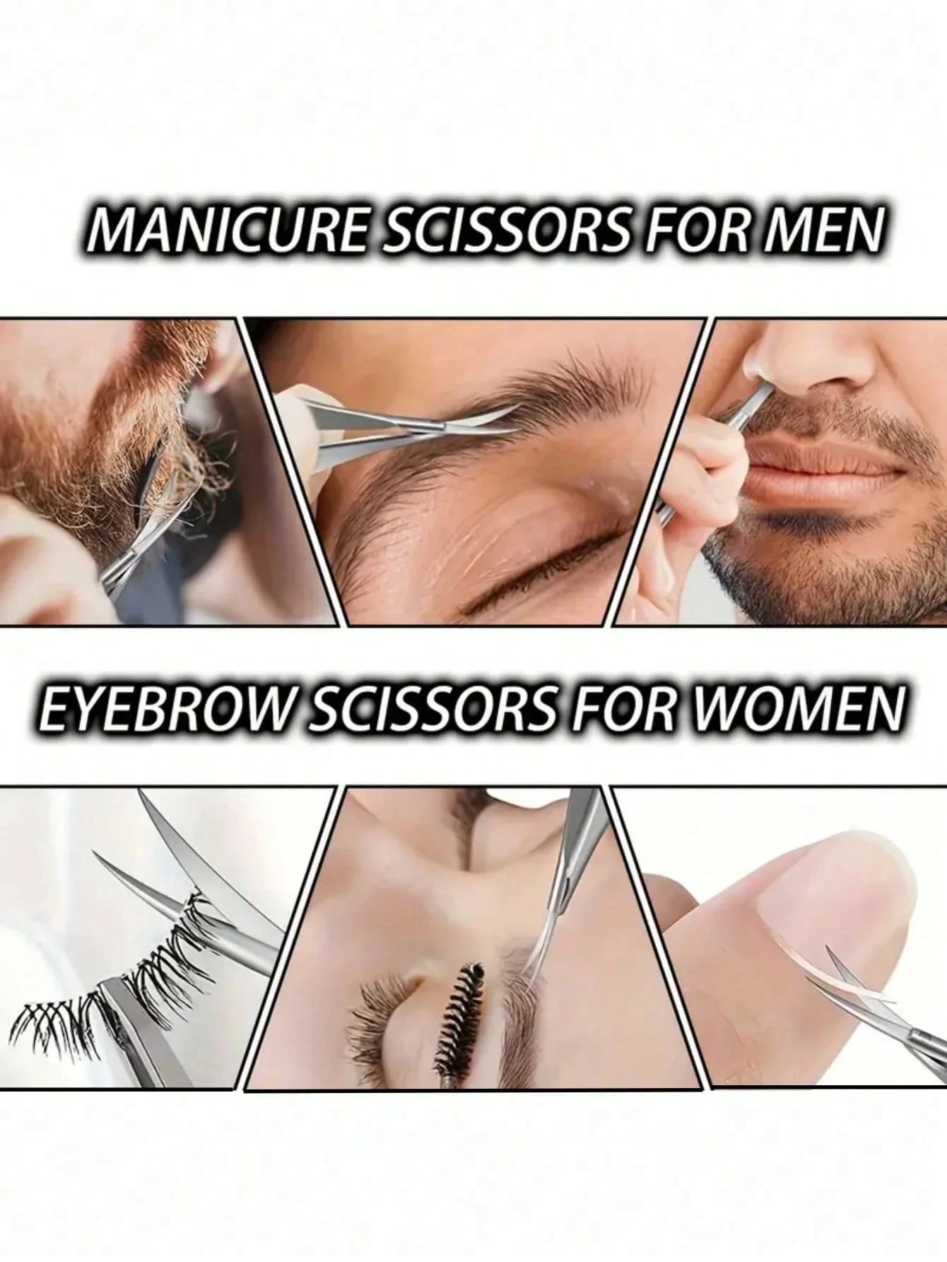 1 stks Zilver multifunctionele Nagelriemschaar Precisie Rvs Dode Huid Remover Wimper Wenkbrauw Trimmen Grooming Tool