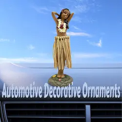 Hawaiian Dashboard Doll Dancing Girl Ornament Mini Collectible Figurines Resin Craft Gift for Car Dashboard Living Room Decor