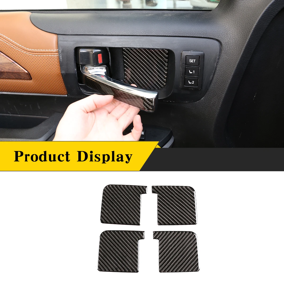 

For Toyota Tundra 2014-2018 Soft Carbon Fiber Car Inner Door Bowl Decorative Sticker Car Interior Accessories